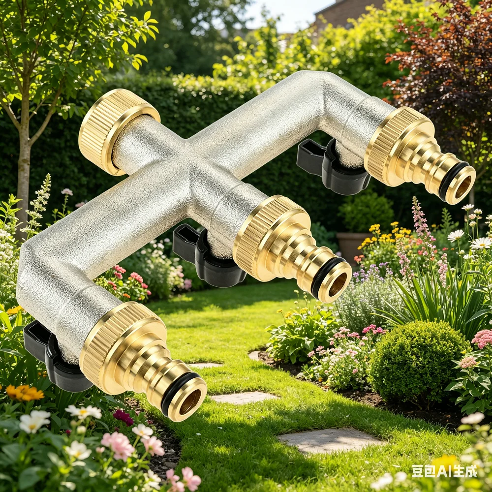 Brass 3/4" Thread 3-way Valve Connection Tap Water Distributor with Individual Shut-off Valves 1/2" Hose Band Connection Garden
Brass 3/4" Thread 3-way Valve Connection Tap Water Distributor with Individual Shut-off Valves 1/2" Hose Band Connection Garden