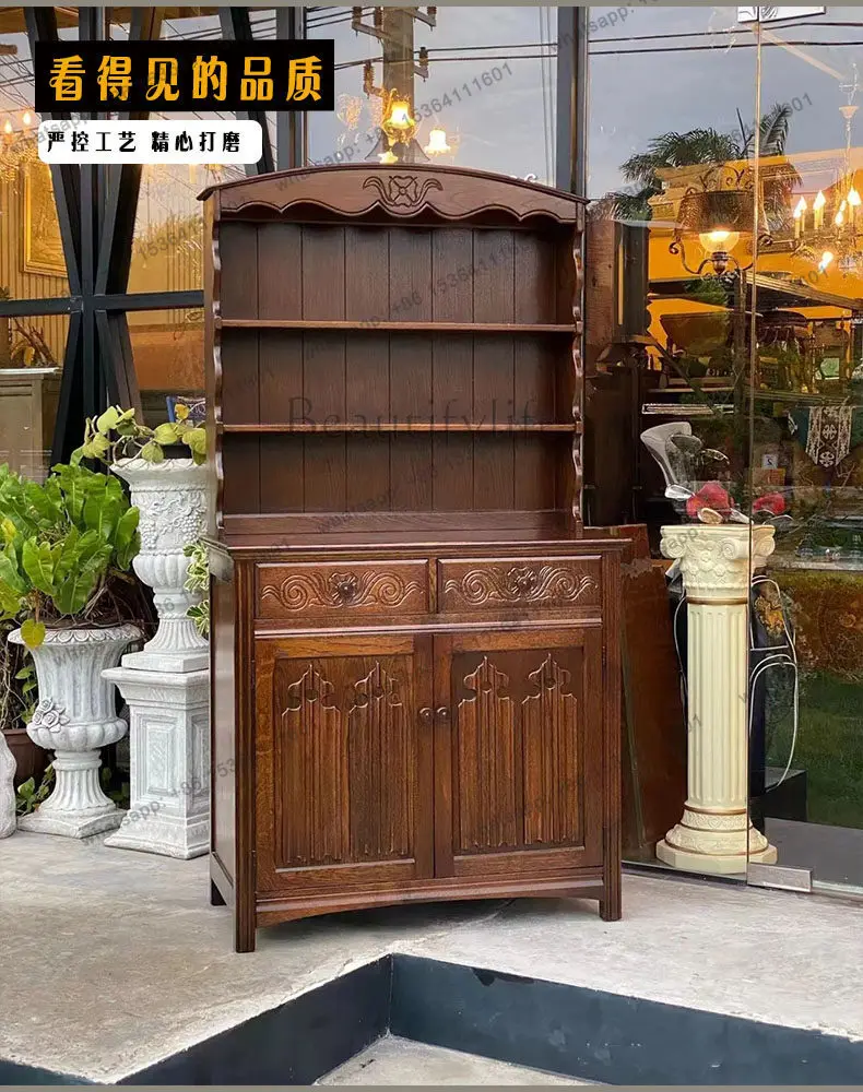 Solid wood dining side cabinet Antique furniture Studio storage storage cabinet Advanced sense
Solid wood dining side cabinet Antique furniture Studio storage storage cabinet Advanced sense