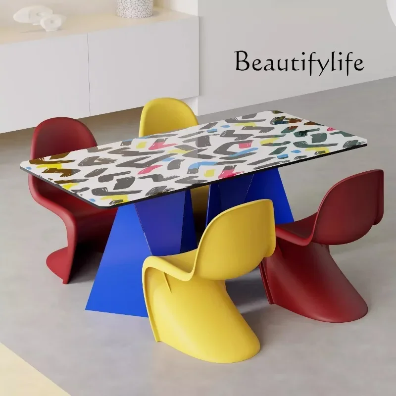 N40 Modern minimalist art glass long dining table living room home creative graffiti dining table set new
N40 Modern minimalist art glass long dining table living room home creative graffiti dining table set new