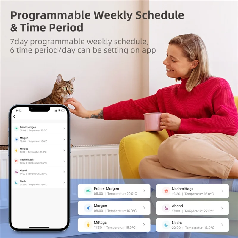 Durable-Tuya Wi-Fi Smart TRV термостатический клапан радиатора терморегулятор для домашнего отопления Smart Life, Tuya Wi-Fi Smart TRV термостат
Durable-Tuya Wi-Fi Smart TRV термостатический клапан радиатора терморегулятор для домашнего отопления Smart Life, Tuya Wi-Fi Smart TRV термостат