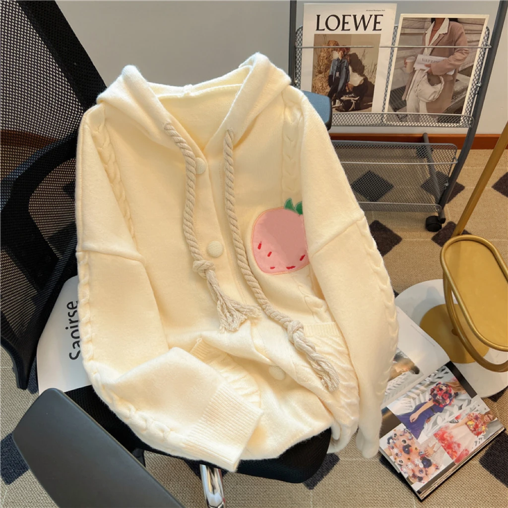 2023 Autumn Winter Women Knitted Cardigan Korean Fashion Casual Long Sleeve Top Button Up Hooded Sweater Coat Ladies Knitwear
2023 Autumn Winter Women Knitted Cardigan Korean Fashion Casual Long Sleeve Top Button Up Hooded Sweater Coat Ladies Knitwear