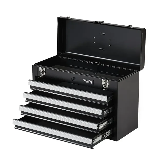 Metal Tool Box, 20.5-inch, Portable Metal Tool Box with 4 Drawers, Small Tool Chest with EVA Liners, Ball Bearing Slide
Metal Tool Box, 20.5-inch, Portable Metal Tool Box with 4 Drawers, Small Tool Chest with EVA Liners, Ball Bearing Slide