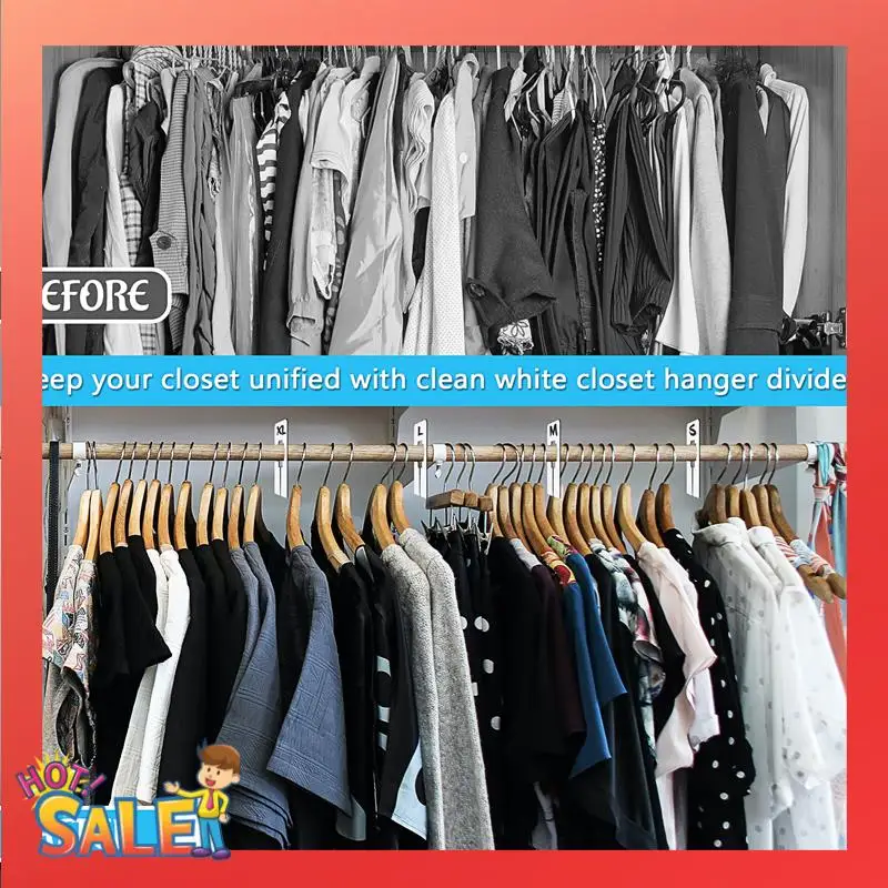 ABCL 40 Closet Dividers For Hanging Clothes- Rectangle Clothing Size Dividers For Racks, White Closet Divider Set With Marker
ABCL 40 Closet Dividers For Hanging Clothes- Rectangle Clothing Size Dividers For Racks, White Closet Divider Set With Marker