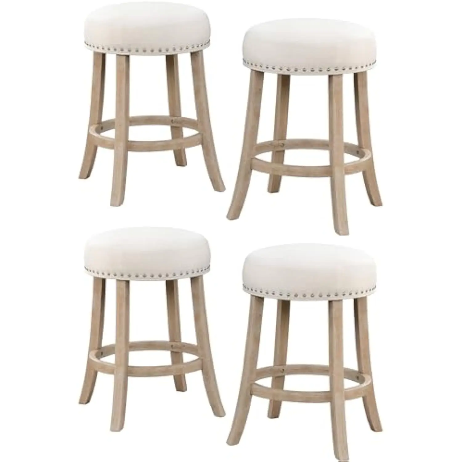 24 Counter Height Barstools Set of 4 - Modern Backless Bar Stools with Round Thick Upholstered Seat & Solid Wood Legs, Bar Chai
24 Counter Height Barstools Set of 4 - Modern Backless Bar Stools with Round Thick Upholstered Seat & Solid Wood Legs, Bar Chai