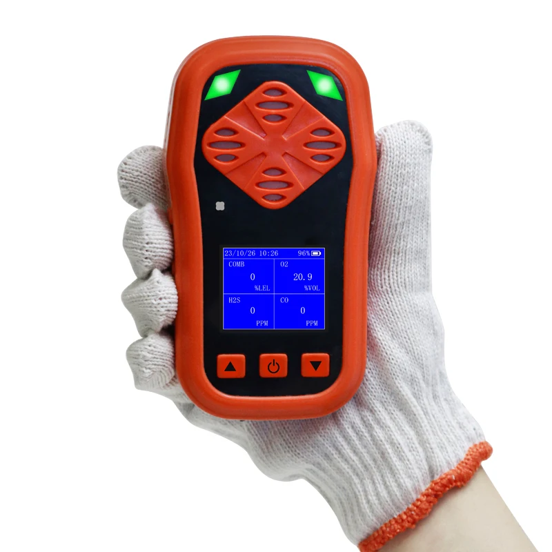 4-In-1 Gas Leak Detector For LEL CO H2S O2 Gas Alarm H2S Gas Detector Portable CO Detector
4-In-1 Gas Leak Detector For LEL CO H2S O2 Gas Alarm H2S Gas Detector Portable CO Detector