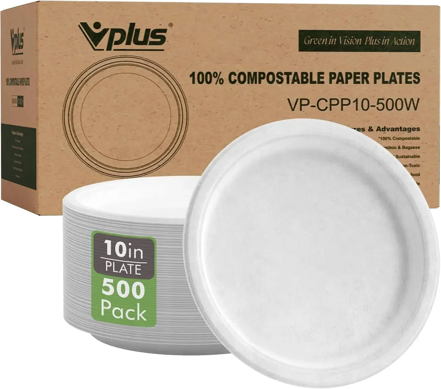 100% Biodegradable Bagasse Paper Plates 500 Pack 10.25 Inch Strong Natural Eco Friendly White Disposable Sugarcane Plates
100% Biodegradable Bagasse Paper Plates 500 Pack 10.25 Inch Strong Natural Eco Friendly White Disposable Sugarcane Plates