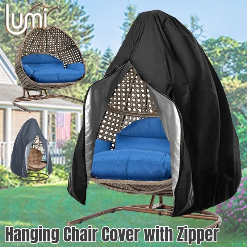 Patio Hanging Egg Chair Cover Waterproof Windproof Single/Double Swing Seat Chair Slipcover Outdoor Garden Dust Covers Protect
Patio Hanging Egg Chair Cover Waterproof Windproof Single/Double Swing Seat Chair Slipcover Outdoor Garden Dust Covers Protect