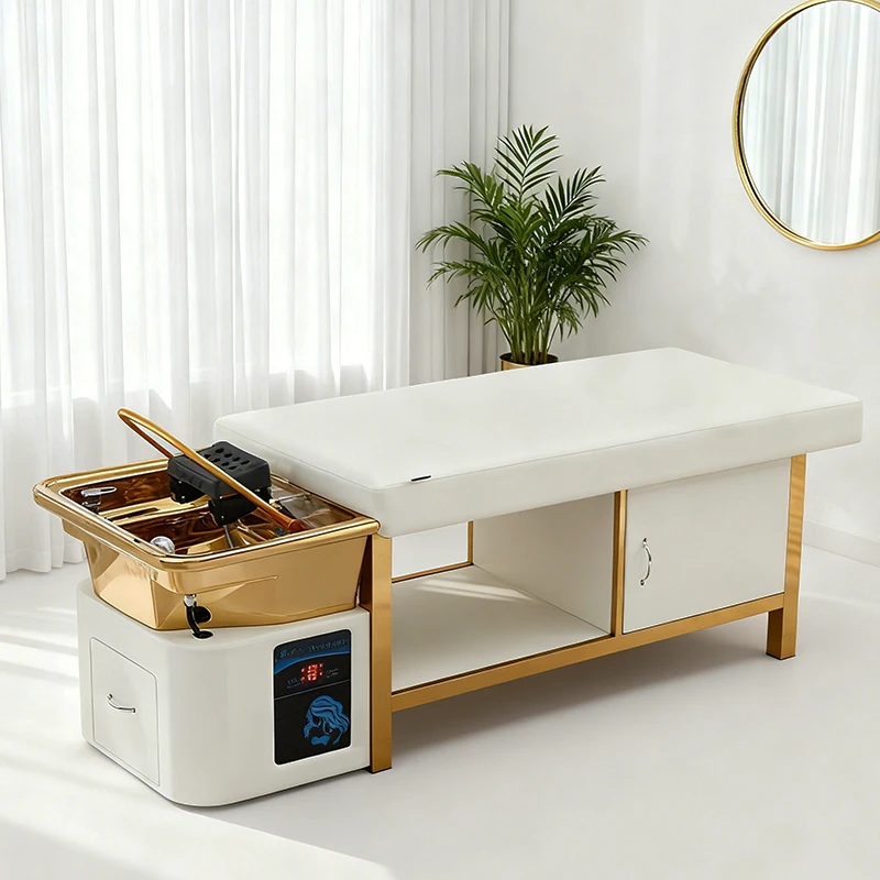 qk-Luxury Beauty Salon Furniture Head Spa Treatment Washing Bed Modern Lay Down Thai Washing Bed with Gold Ceramic Basin@
qk-Luxury Beauty Salon Furniture Head Spa Treatment Washing Bed Modern Lay Down Thai Washing Bed with Gold Ceramic Basin@