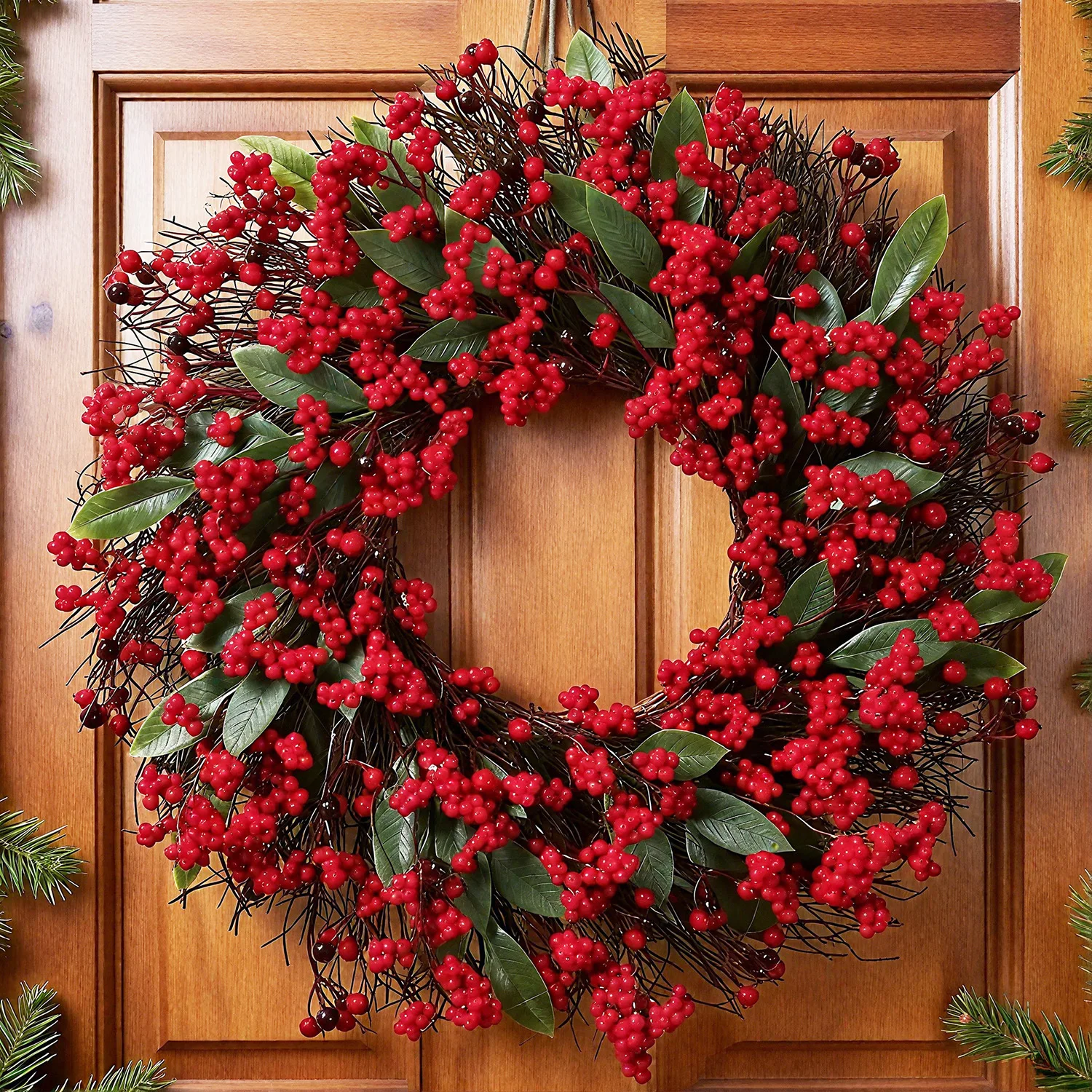 Cross-border hot-selling Christmas wreath red fruit wreath Amazon popular cross-border hot-selling holiday decoration shopping m
Cross-border hot-selling Christmas wreath red fruit wreath Amazon popular cross-border hot-selling holiday decoration shopping m