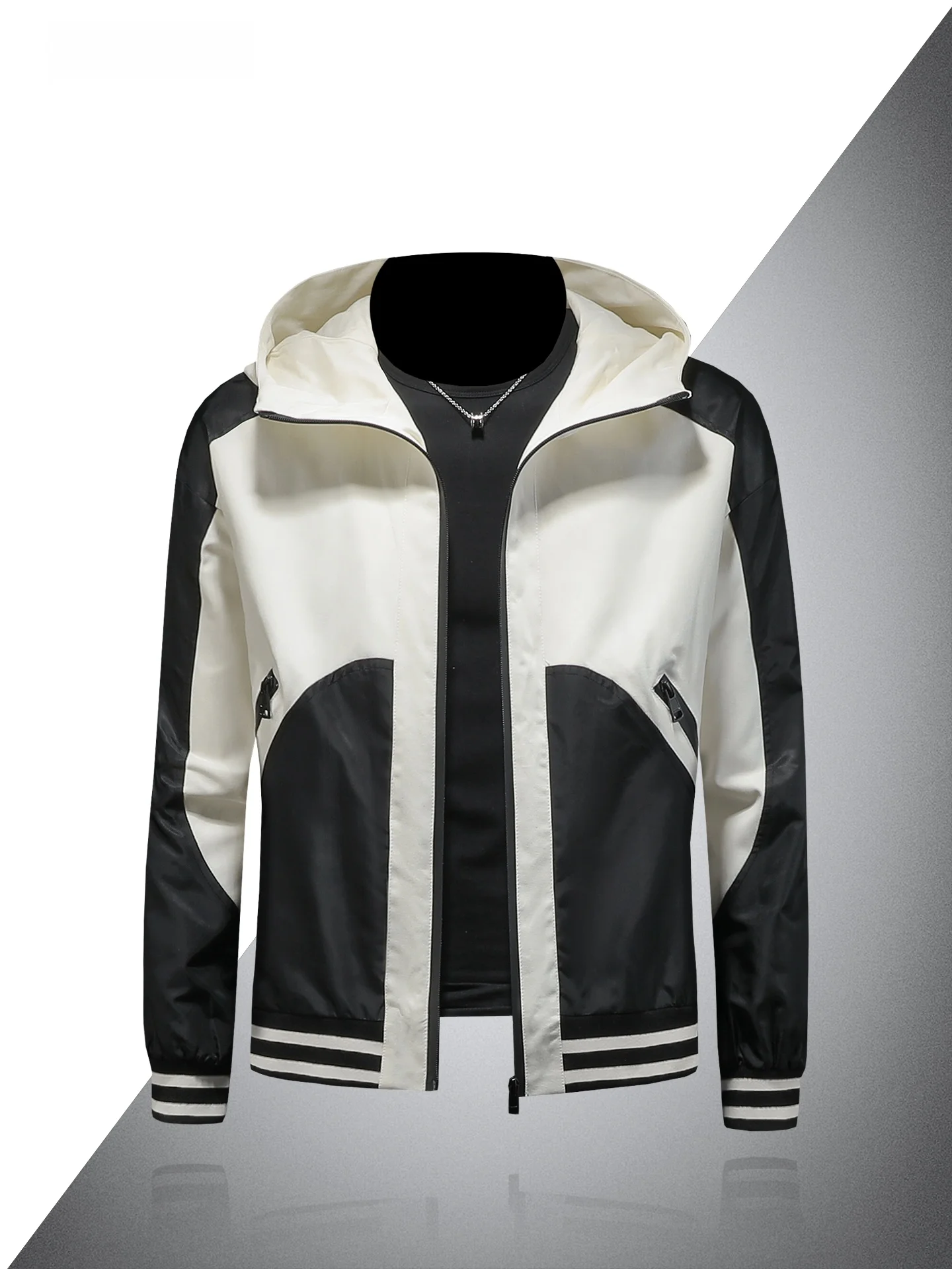 Модная мужская толстовка-худи с цветными блоками, весенне-осенняя, повседневная, из полиэстера, приталенного кроя, с длинными рукавами, на молнии, в уличном стиле
Модная мужская толстовка-худи с цветными блоками, весенне-осенняя, повседневная, из полиэстера, приталенного кроя, с длинными рукавами, на молнии, в уличном стиле