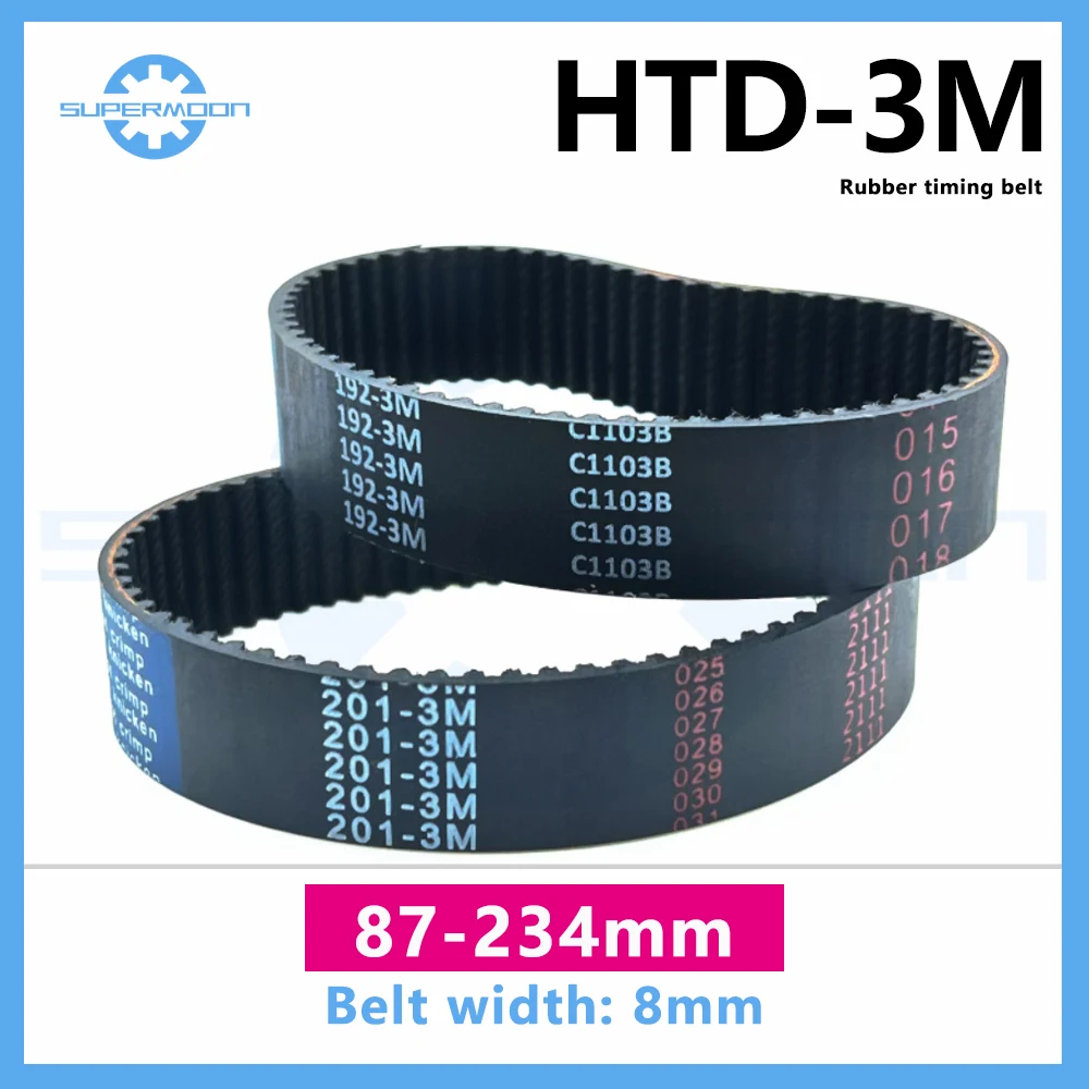 HTD 3M Timing Belt Length 87 90 96 99 102 105 108 111 114 117 120 198 201 210 230 mm Width 8mm Rubber Closed Loop Toothed Belt
HTD 3M Timing Belt Length 87 90 96 99 102 105 108 111 114 117 120 198 201 210 230 mm Width 8mm Rubber Closed Loop Toothed Belt