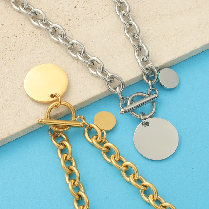 10pcs Luxury European and American Style Personalized Hip Hop Stainless Steel OT Clasp Wide Thick Chain Round Medal Disc P
10pcs Luxury European and American Style Personalized Hip Hop Stainless Steel OT Clasp Wide Thick Chain Round Medal Disc P