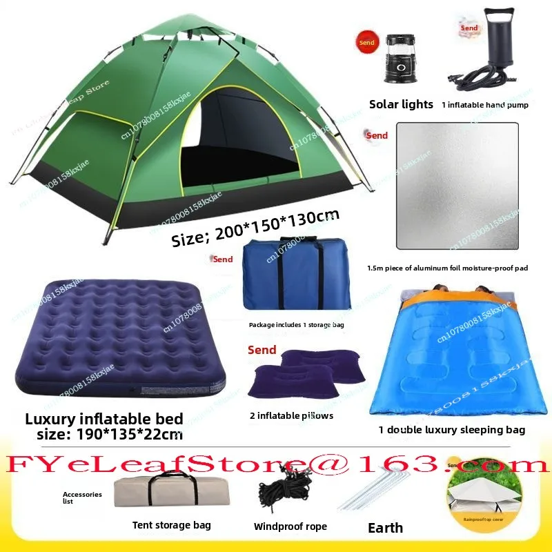 Полностью автоматическая двойная утолщенная солнцезащитная палатка для улицы, непромокаемая семейная палатка
Полностью автоматическая двойная утолщенная солнцезащитная палатка для улицы, непромокаемая семейная палатка