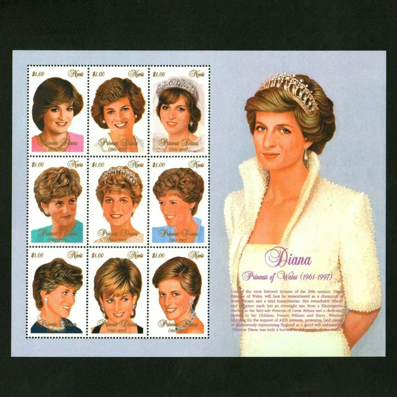 Невирас, 1997 г., принцесса Diana из Англии, настоящий оригинальный почтовый штамп, MNH
Невирас, 1997 г., принцесса Diana из Англии, настоящий оригинальный почтовый штамп, MNH