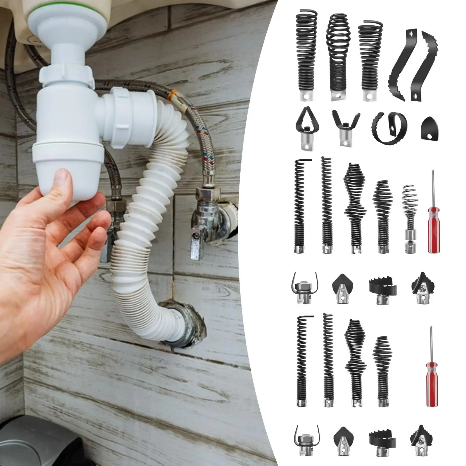 Drain Cleaner Combination Cut Head Set Simple Installation Parts Sturdy 16mm
Drain Cleaner Combination Cut Head Set Simple Installation Parts Sturdy 16mm