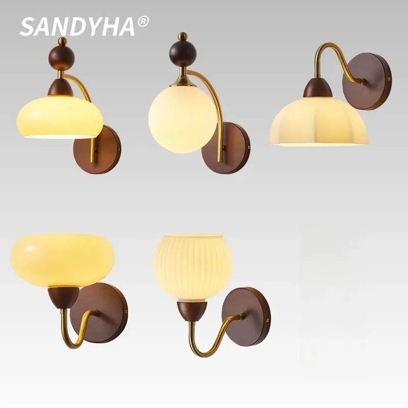 SANDYHA Nordic Wall Lamps Wood Glass Bedside Lamp LED Background Wall Light for Living Room Bedroom Dining Table Home Decoration 
SANDYHA Nordic Wall Lamps Wood Glass Bedside Lamp LED Background Wall Light for Living Room Bedroom Dining Table Home Decoration