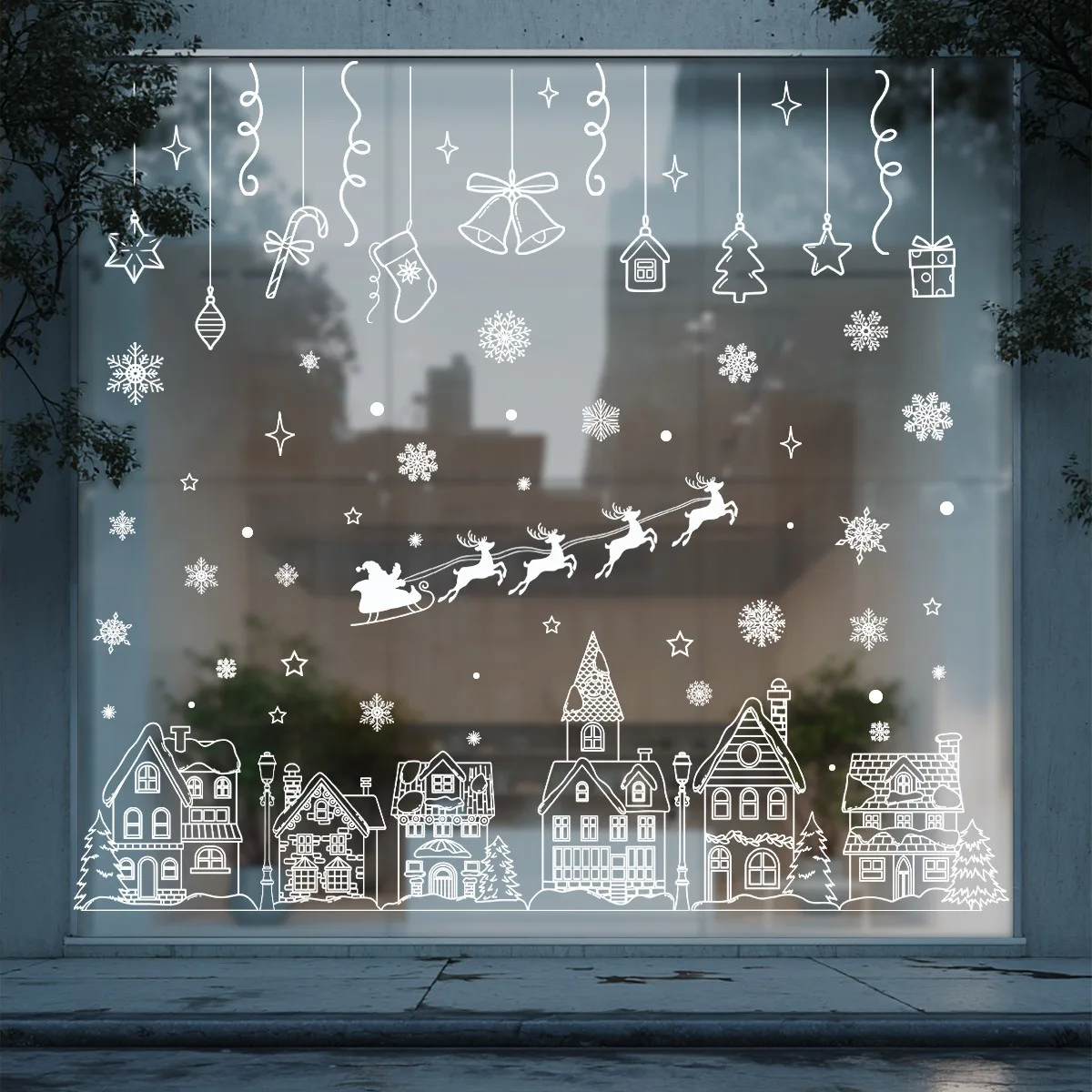 White Snow House Christmas Window Cling Glass Sticker Holiday Home Office Classroom Party Decor
White Snow House Christmas Window Cling Glass Sticker Holiday Home Office Classroom Party Decor