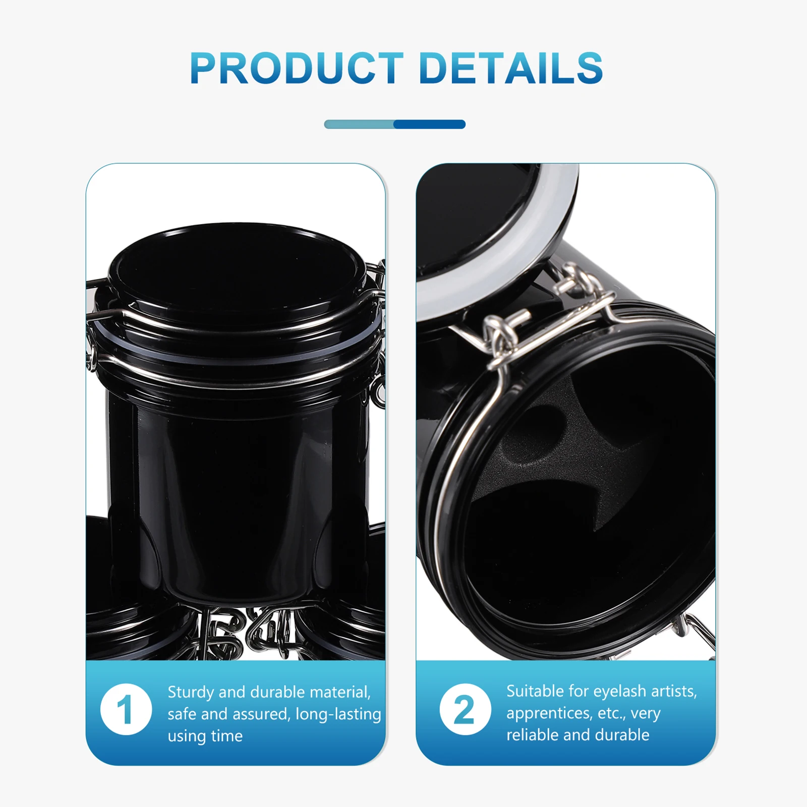 3pcs Eyelash Glue Storage Jar Sturdy Durable For Eyelash Artists Extension Container Beauty Tool Case Box Curved Hole Design 
3pcs Eyelash Glue Storage Jar Sturdy Durable For Eyelash Artists Extension Container Beauty Tool Case Box Curved Hole Design