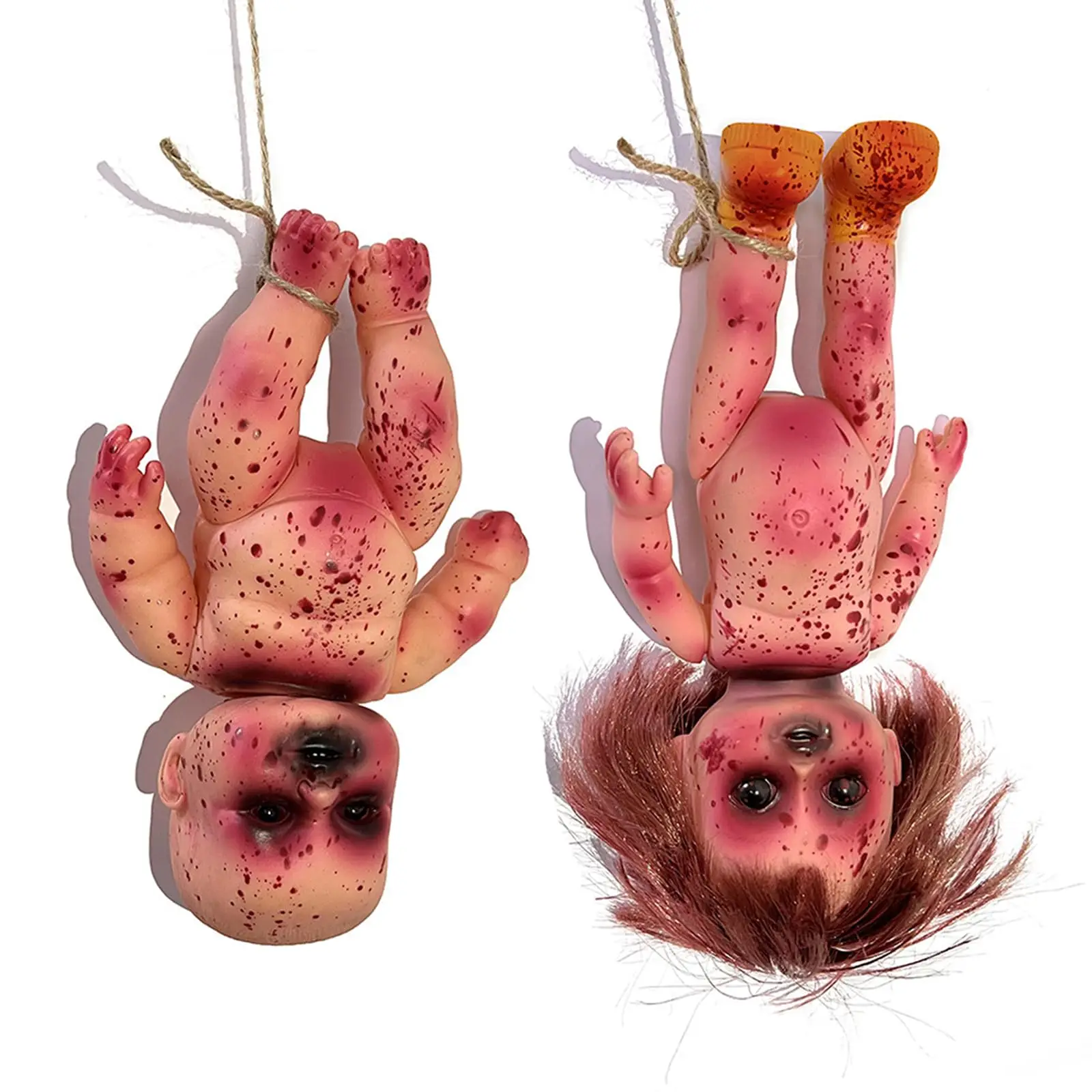 2pcs Halloween Creepy Dolls 10 inch Bloody Haunted Doll Hanging Zombie Dolls with Rope Christmas Horror Haunted Cosplay Prop
2pcs Halloween Creepy Dolls 10 inch Bloody Haunted Doll Hanging Zombie Dolls with Rope Christmas Horror Haunted Cosplay Prop