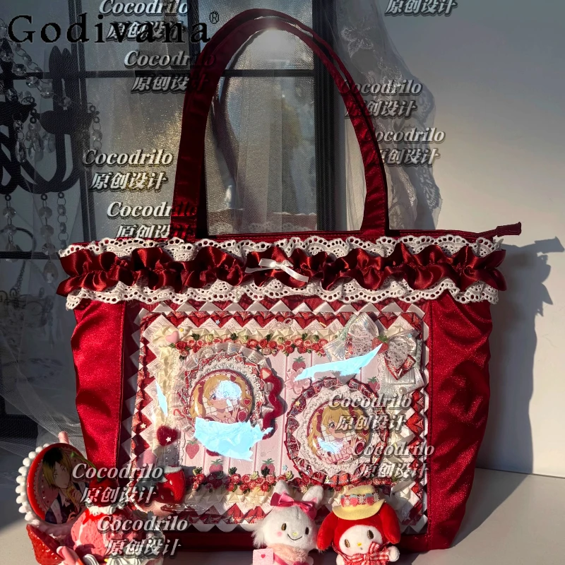 Original New Satin Lace Tote Bags Female Girls Sweet Large Capacity Bolso Ita Bag Portable Square Shoulder Bags Y2k Itabag
Original New Satin Lace Tote Bags Female Girls Sweet Large Capacity Bolso Ita Bag Portable Square Shoulder Bags Y2k Itabag