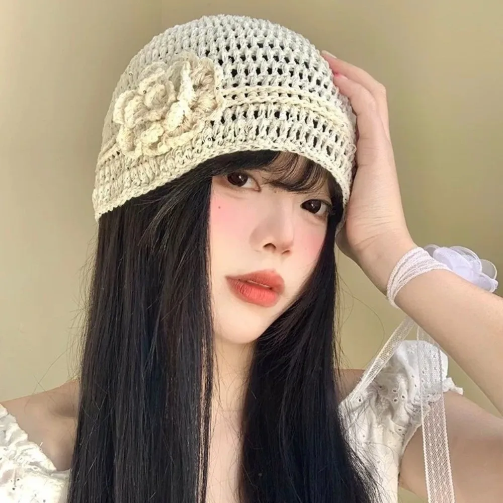 Casual Hand-woven Flower Knitted Caps Y2k Hollow Sequin Crochet Hat Versatile Thin Beanies Cap Spring Summer
Casual Hand-woven Flower Knitted Caps Y2k Hollow Sequin Crochet Hat Versatile Thin Beanies Cap Spring Summer