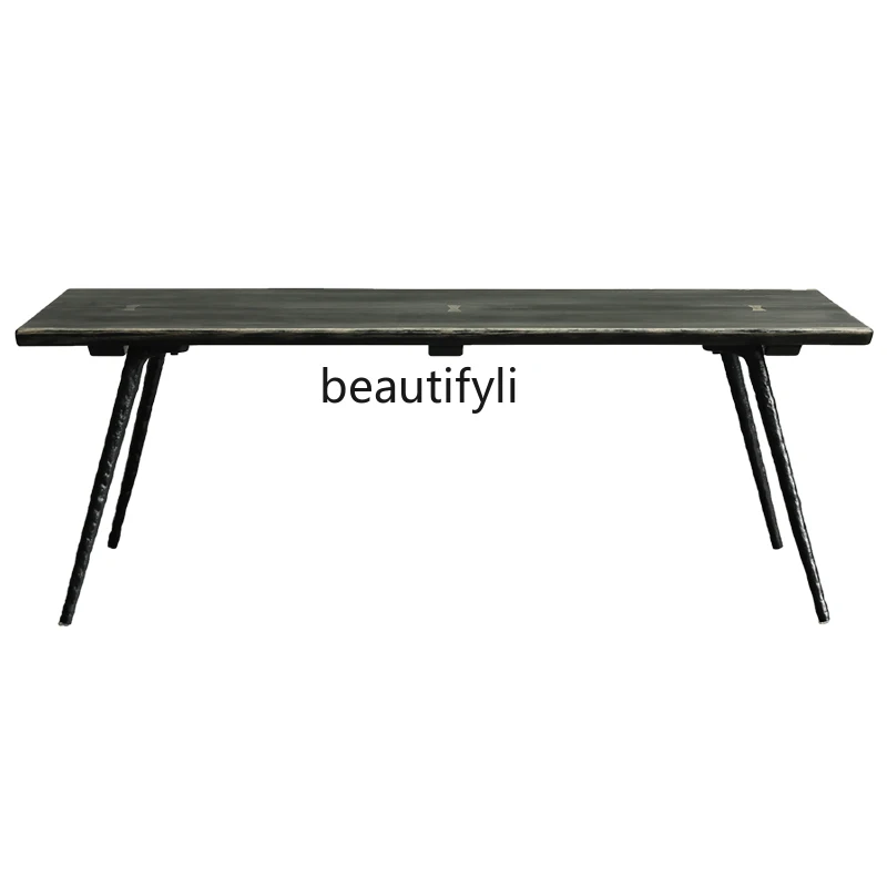 Natural side coffee table Nordic oak furniture retro cast iron antique living room tea table
Natural side coffee table Nordic oak furniture retro cast iron antique living room tea table