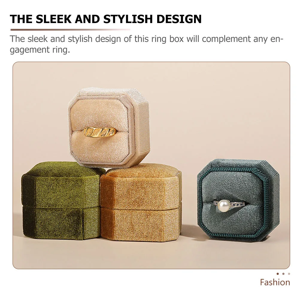 3Pcs Corduroy Ring Boxes Elegant Octagonal Jewelry Boxes for Wedding Proposal Engagement Ceremony Gift Wedding Ring Box
3Pcs Corduroy Ring Boxes Elegant Octagonal Jewelry Boxes for Wedding Proposal Engagement Ceremony Gift Wedding Ring Box