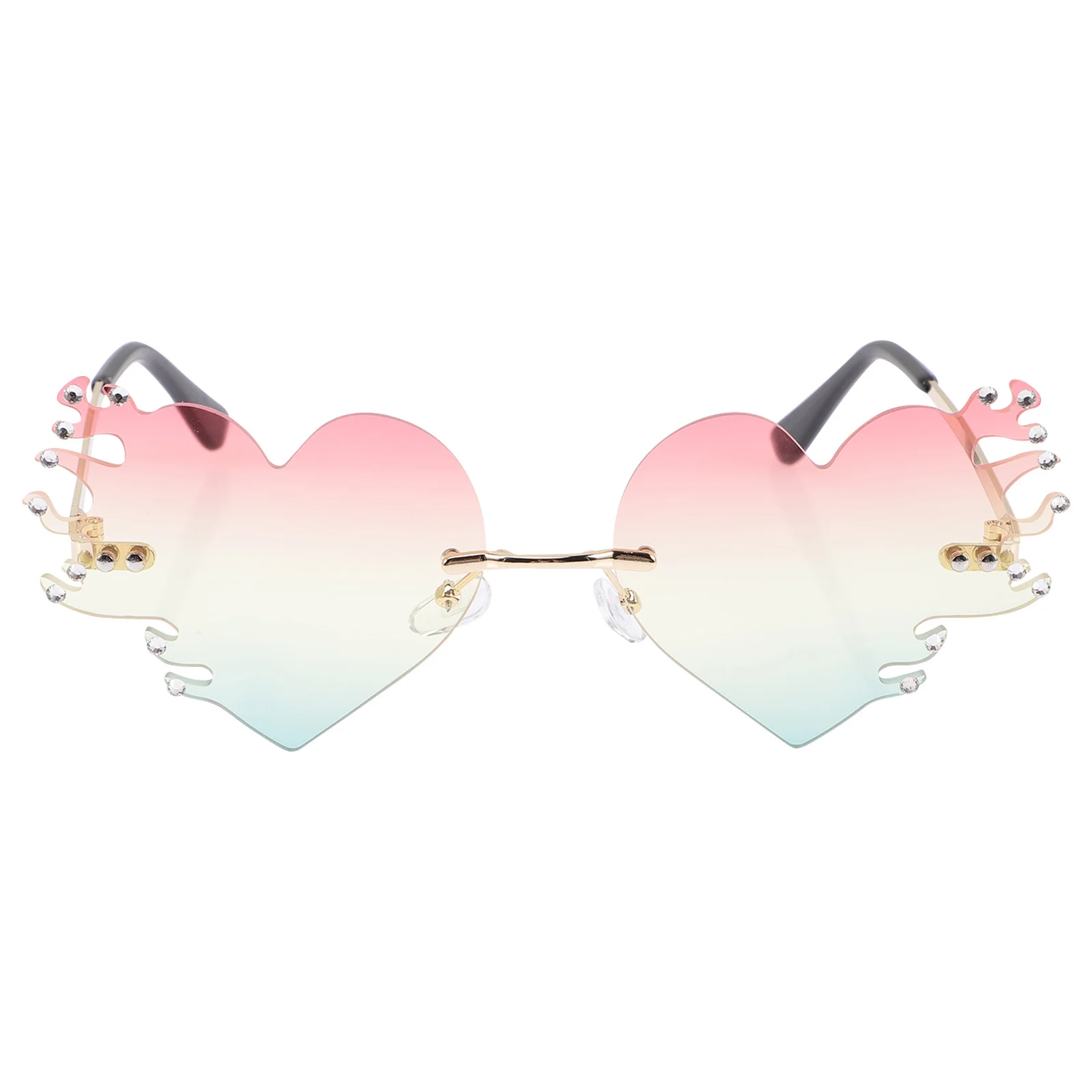 1pcs 1 Pair Heart Flame Sunglasses Frameless Pc Alloy Party Eyeglasses For Festival Costume Props Novelty Glasses
1pcs 1 Pair Heart Flame Sunglasses Frameless Pc Alloy Party Eyeglasses For Festival Costume Props Novelty Glasses
