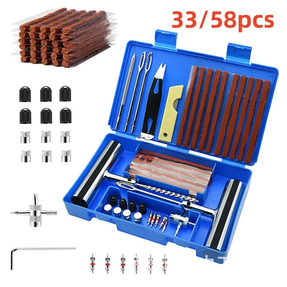 33/58pcs Car Van Auto Tire Repair Set Heavy Duty Tubeless Tire Motorcycle Bike Emergency Puncture Repair Tools Durable Portable
33/58pcs Car Van Auto Tire Repair Set Heavy Duty Tubeless Tire Motorcycle Bike Emergency Puncture Repair Tools Durable Portable