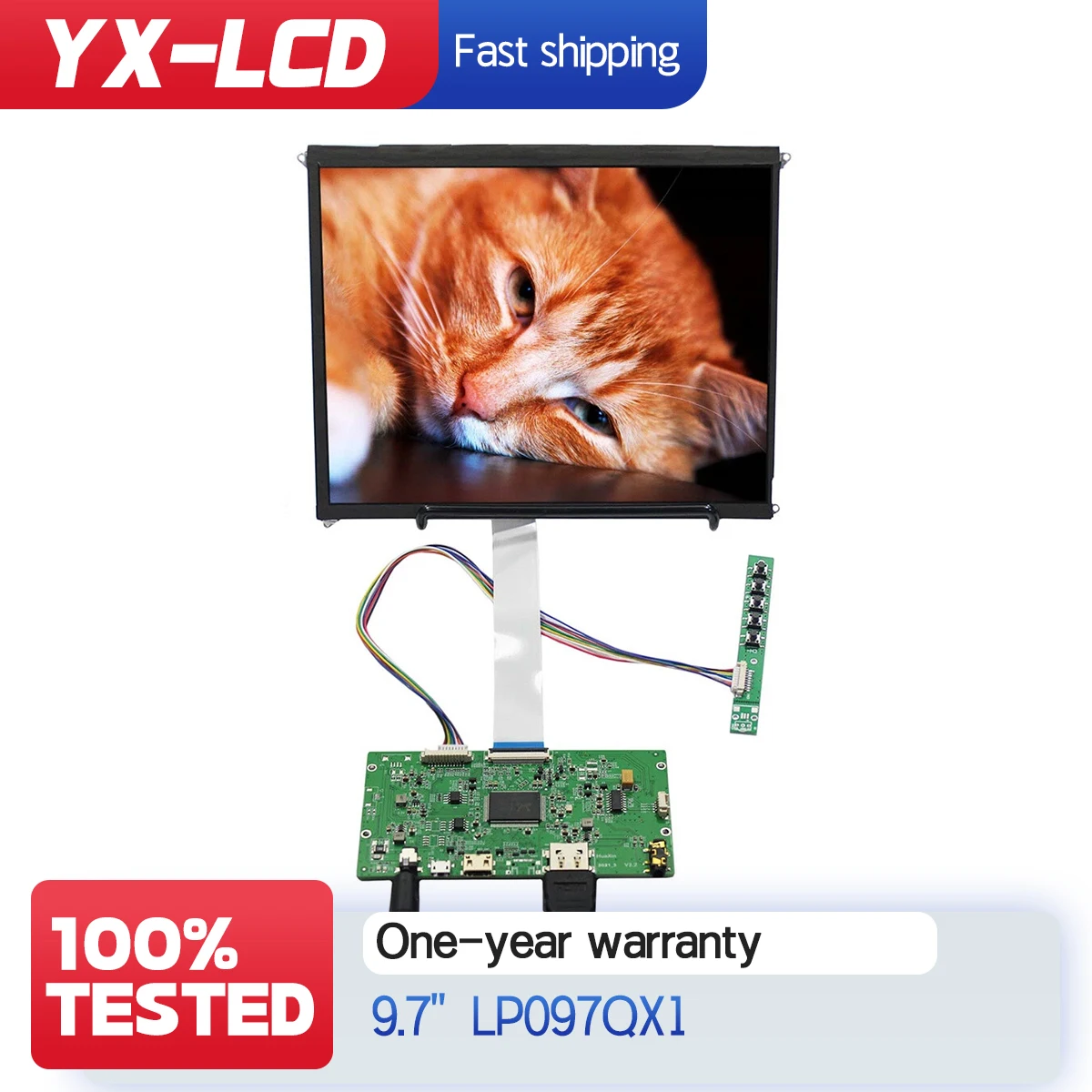 9.7 Inch LP097QX1 SPA1 SPAV SPC1 2048x1536 EDP Signal 4 Lanes 51 Pins LCD Display Panel with LVDS driver Board
9.7 Inch LP097QX1 SPA1 SPAV SPC1 2048x1536 EDP Signal 4 Lanes 51 Pins LCD Display Panel with LVDS driver Board