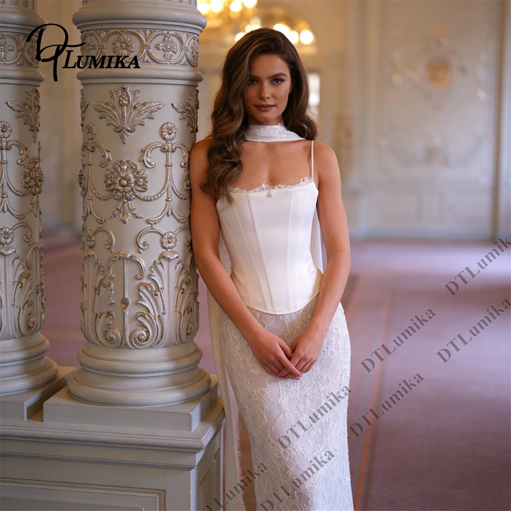 DTLumika Women's Corset Lace Mermaid Wedding Dress with Train for Bridal Ceremony, Bride Dresses Customized Banquet Bridal Gown
DTLumika Women's Corset Lace Mermaid Wedding Dress with Train for Bridal Ceremony, Bride Dresses Customized Banquet Bridal Gown