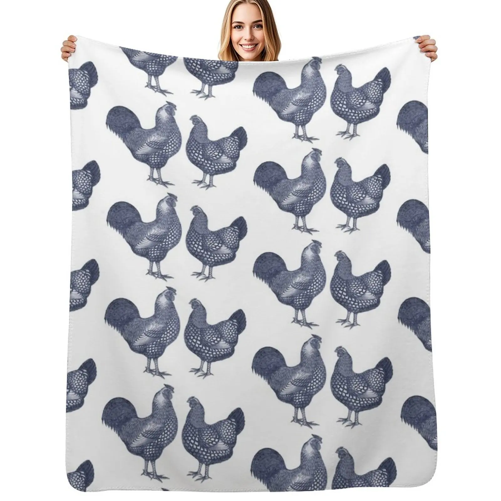 Blue Wyandotte Chickens Hen and Rooster Throw Blanket Elegant Warm Throw Blanket for Hotel Home
Blue Wyandotte Chickens Hen and Rooster Throw Blanket Elegant Warm Throw Blanket for Hotel Home