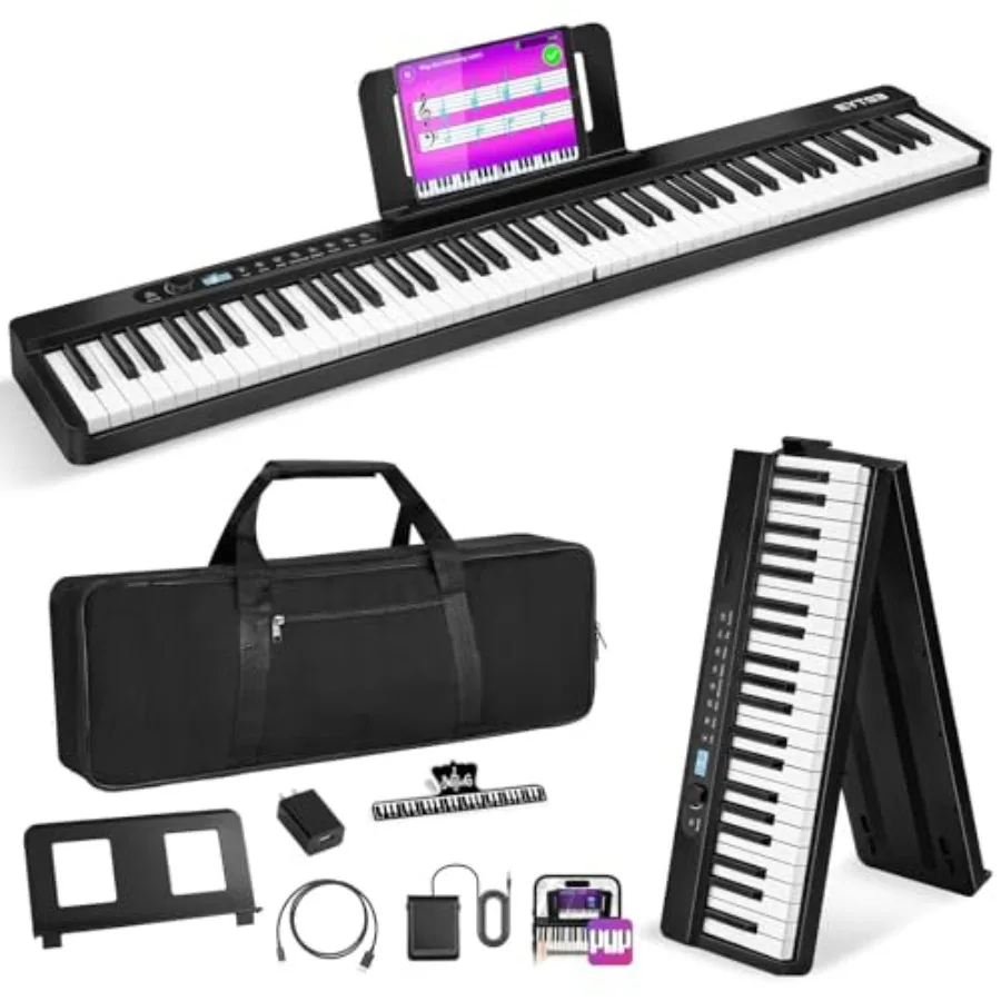 88 Key Folding Piano Semi-Weighted Portable Electric Keyboard with BT Wireless 128 Tones USB MIDI Sustain Pedal and Bag for Beg
88 Key Folding Piano Semi-Weighted Portable Electric Keyboard with BT Wireless 128 Tones USB MIDI Sustain Pedal and Bag for Beg