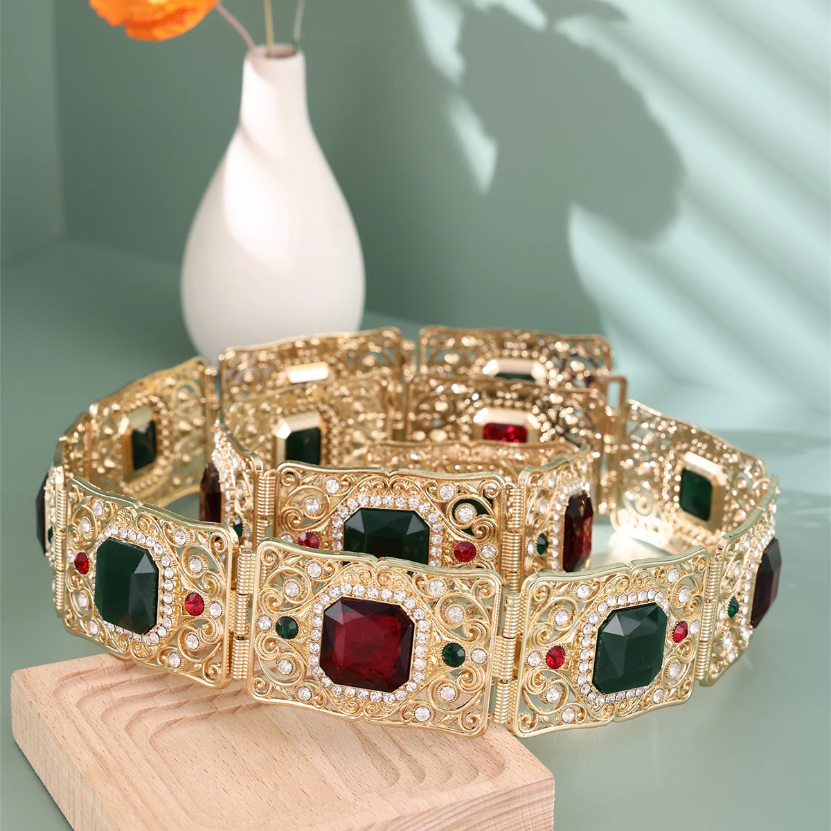 Arabic Bride Wedding Jewelry Inlay Big Gemstone Body Chain Gold Color Moroccan Caftan Belt For Women Dress Waist Chain 
Arabic Bride Wedding Jewelry Inlay Big Gemstone Body Chain Gold Color Moroccan Caftan Belt For Women Dress Waist Chain