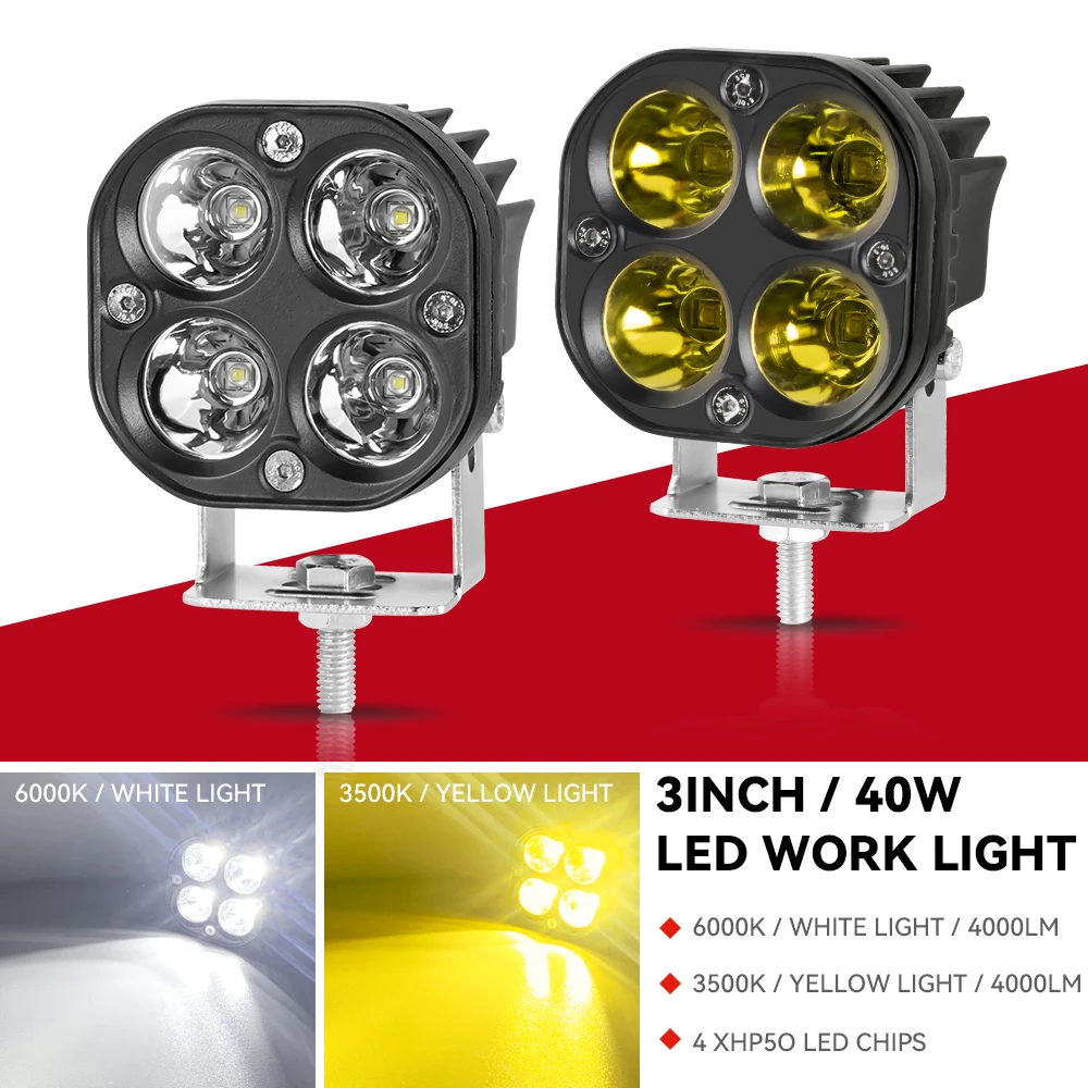 3 inch Mini LED Work Light Square Car Yellow White Motorcycle Spotlight 4x4 Offroad Fog Lamp Automotive Accessories 12V 24V
3 inch Mini LED Work Light Square Car Yellow White Motorcycle Spotlight 4x4 Offroad Fog Lamp Automotive Accessories 12V 24V