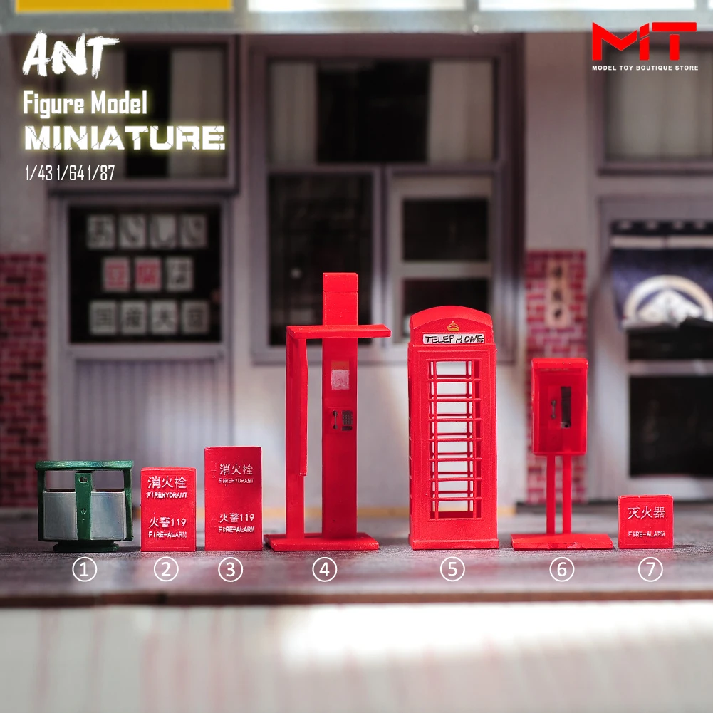 Miniatures Figurine 1/87 1/64 1/43 Telephone Booth/ Trash /FireCabinet City Street Scene Props Model DIY Creative Photography
Miniatures Figurine 1/87 1/64 1/43 Telephone Booth/ Trash /FireCabinet City Street Scene Props Model DIY Creative Photography