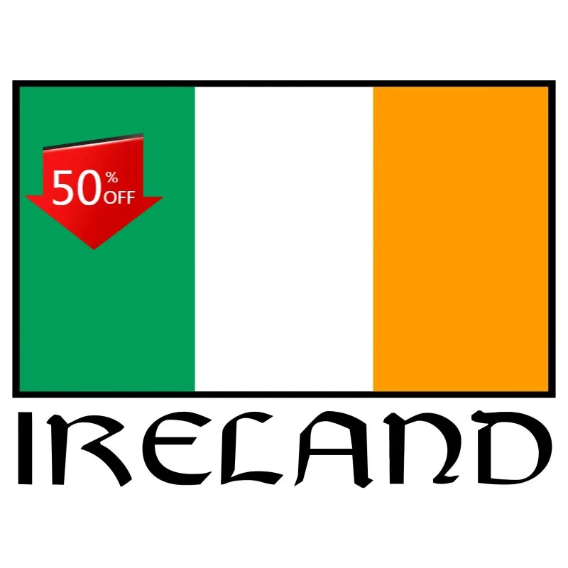 Ireland Flag Vinyl Decal Graphic Car Van Imac Laptop Sticker Decoration Suv Camper Windshield
Ireland Flag Vinyl Decal Graphic Car Van Imac Laptop Sticker Decoration Suv Camper Windshield