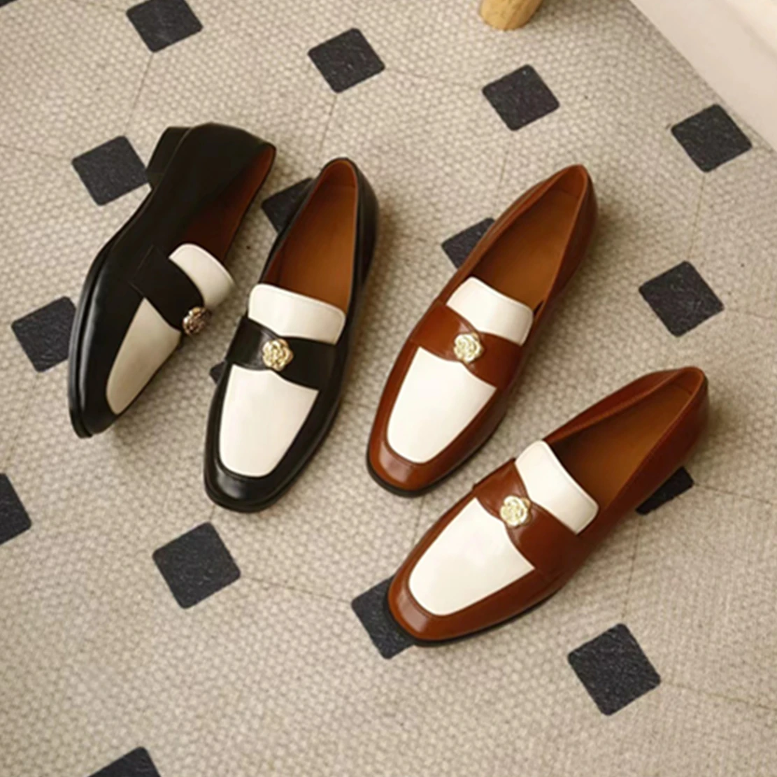 Dave&Di Shoes Women Fashion Retro Color Block Genuine Leather Flat Slip-On Loafers Shoes Women For 2024 SS
Dave&Di Shoes Women Fashion Retro Color Block Genuine Leather Flat Slip-On Loafers Shoes Women For 2024 SS