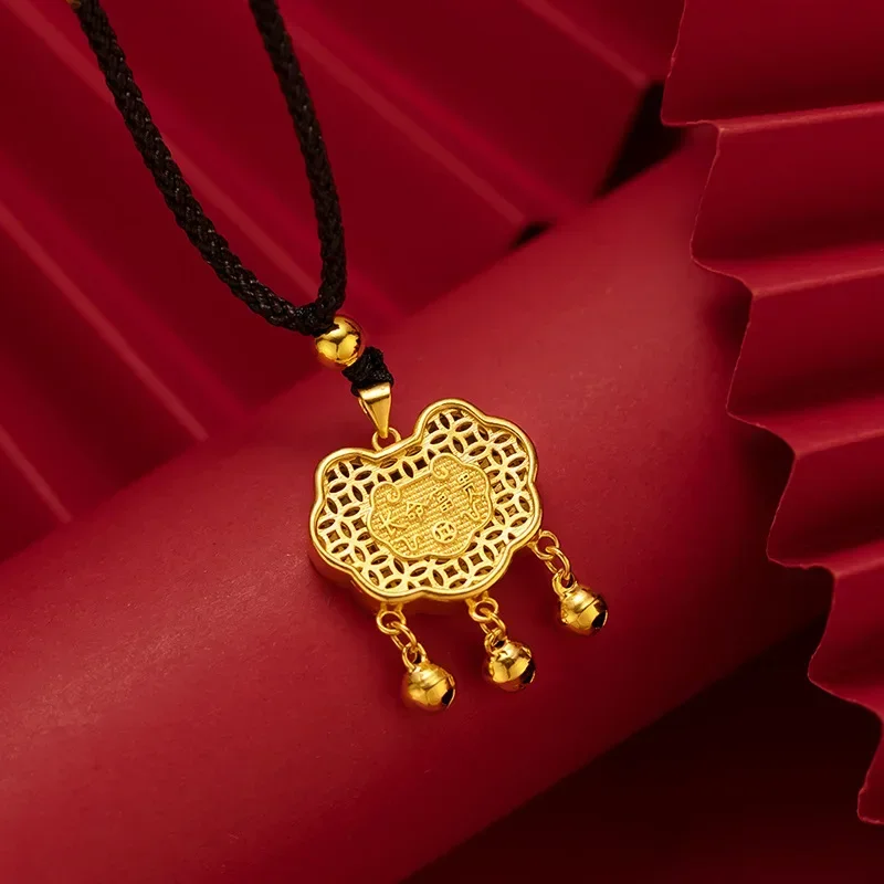 9999 Real Gold 24K Double-sided Long-life Wealth Small Gold Lock Pendant Long-life Lock Necklace Ethnic Style
9999 Real Gold 24K Double-sided Long-life Wealth Small Gold Lock Pendant Long-life Lock Necklace Ethnic Style