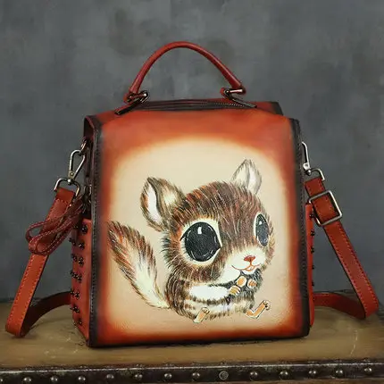 Female Hand Painted Vintage Genuine Leather Backpack 2022 New Leisure Women Shoulder Bag Retro Nature Soft girl Mini Bags
Female Hand Painted Vintage Genuine Leather Backpack 2022 New Leisure Women Shoulder Bag Retro Nature Soft girl Mini Bags