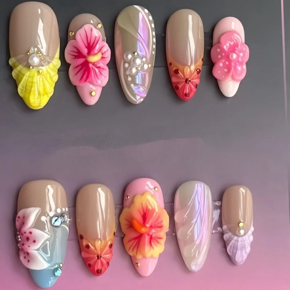 10*Women's Hand Wearable Nails European and American New Cute and Sweet Flower Fake Nails Cross Graphics Mid-length Ballet Nails
10*Women's Hand Wearable Nails European and American New Cute and Sweet Flower Fake Nails Cross Graphics Mid-length Ballet Nails