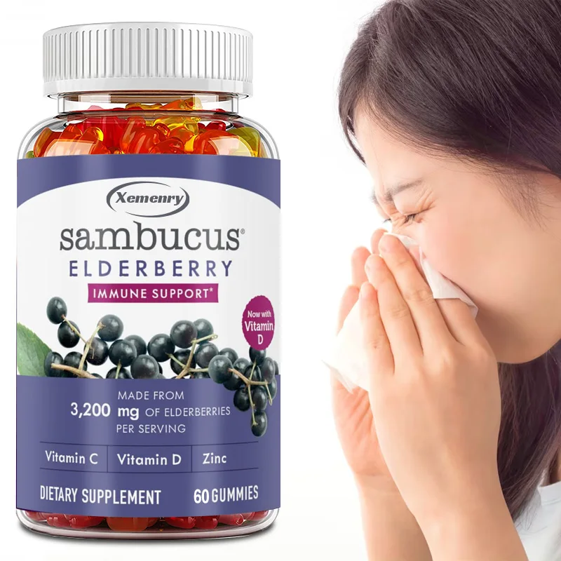 Elderberry Gummies Contain Zinc and Vitamin C for Immune Support, Berry Flavored Vegetarian, and Multivitamins
Elderberry Gummies Contain Zinc and Vitamin C for Immune Support, Berry Flavored Vegetarian, and Multivitamins