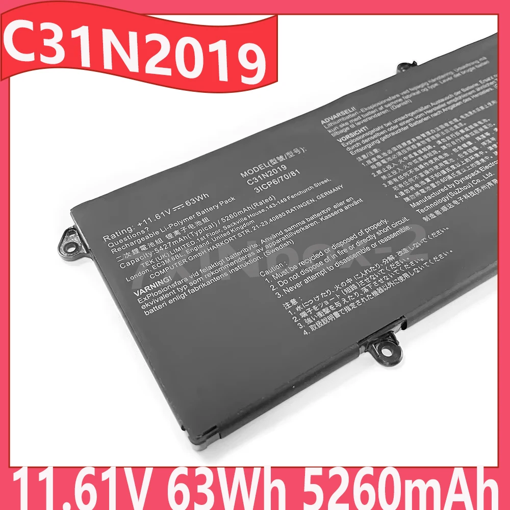 63wh C31N2019 11.61V 5260mAh Laptop Battery For Asus VivoBook Pro 14X OLED M7400 Pro 15 OLED M3500QC-L1062 Series
63wh C31N2019 11.61V 5260mAh Laptop Battery For Asus VivoBook Pro 14X OLED M7400 Pro 15 OLED M3500QC-L1062 Series
