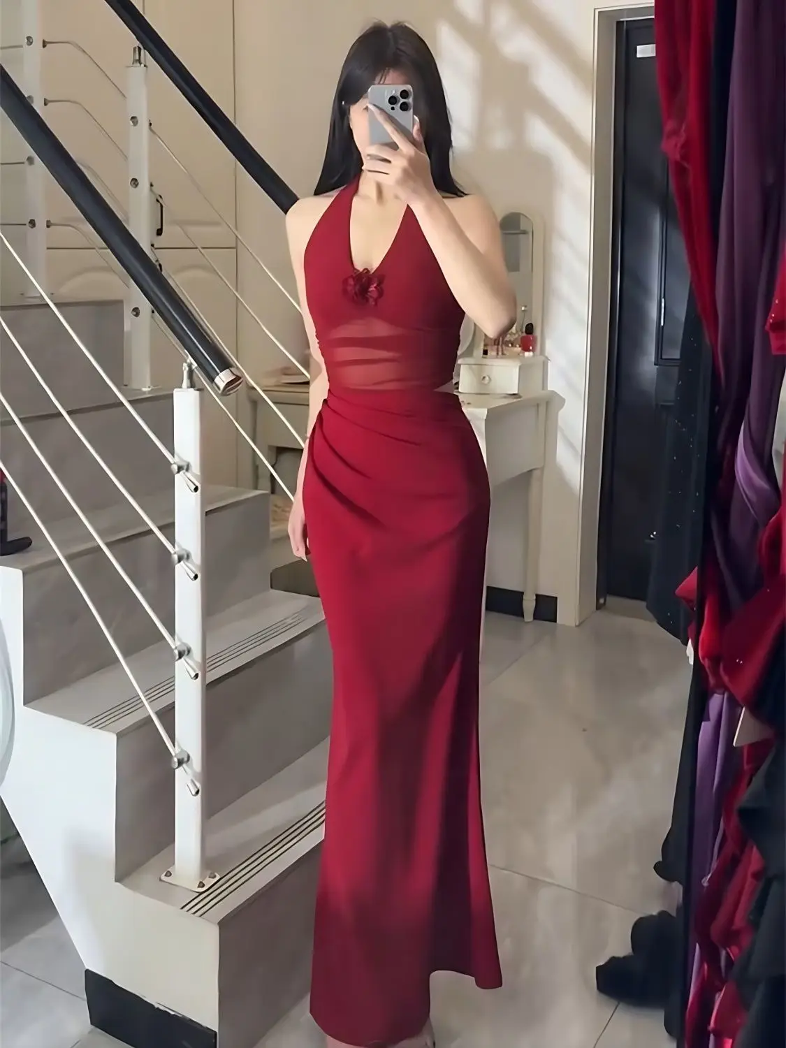 French-style Red Elegant Sexy Long Summer Dress Insert Waist-revealing Figure-flattering Floral Dress Bodycon Skirt Streetwear
French-style Red Elegant Sexy Long Summer Dress Insert Waist-revealing Figure-flattering Floral Dress Bodycon Skirt Streetwear
