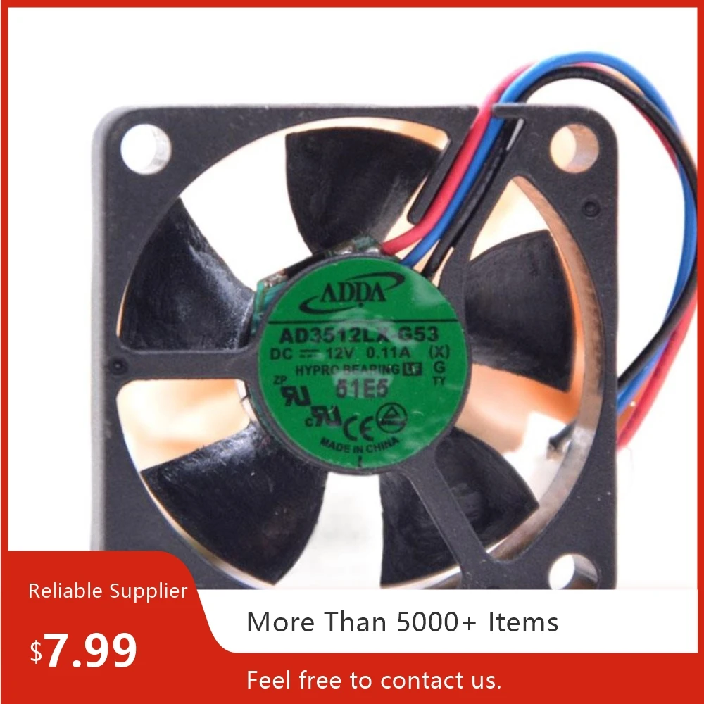 AD3512LX-G53 for ADDA 35mm 12V 0.11A 3-Wire CPU Case Cooling Fan, 9500RPM, 8.1CFM for Electronics Computer
AD3512LX-G53 for ADDA 35mm 12V 0.11A 3-Wire CPU Case Cooling Fan, 9500RPM, 8.1CFM for Electronics Computer