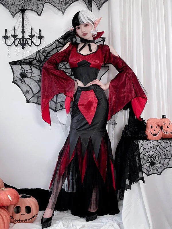 Adult Halloween Costume Black White Witch Long Dress Women's Witches Outfit Ghost Bride Costume Trendy Cosplay Clothing
Adult Halloween Costume Black White Witch Long Dress Women's Witches Outfit Ghost Bride Costume Trendy Cosplay Clothing