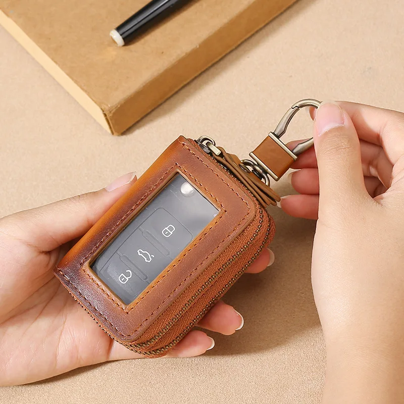 Genuine Leather Vintage Car Key Holder Multifunction Men Key Case Coin Wallet Transparent Small Money Bag Storage Bags
Genuine Leather Vintage Car Key Holder Multifunction Men Key Case Coin Wallet Transparent Small Money Bag Storage Bags