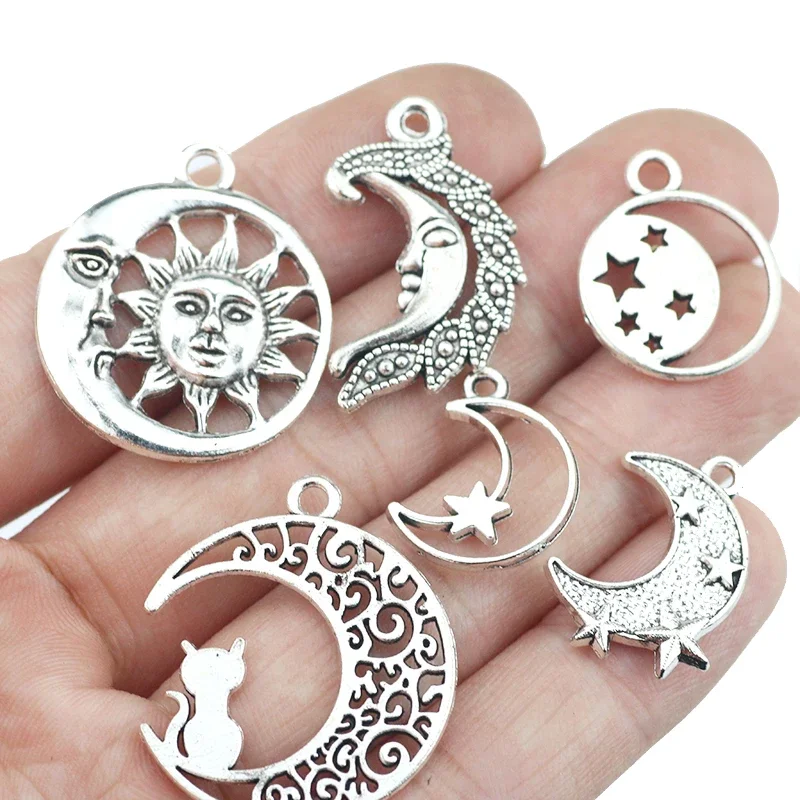 Multi Style Moon Charm Antique Silver Color Hollow Moon Charms Pendant For Women DIYJewelry Making
Multi Style Moon Charm Antique Silver Color Hollow Moon Charms Pendant For Women DIYJewelry Making