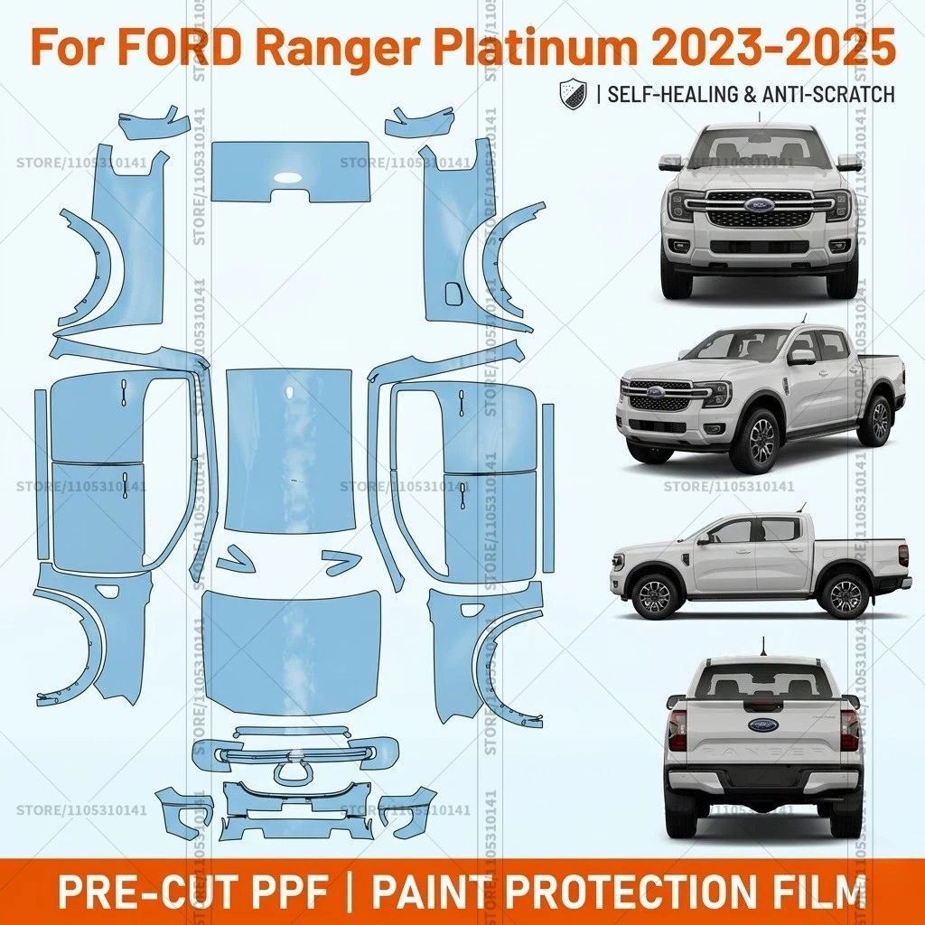 Pre-Cut Paint Protection Film PPF Transparent Bumper Protector Automotive Clear Bra Car Film For Ford Ranger Platinum 2023-2025
Pre-Cut Paint Protection Film PPF Transparent Bumper Protector Automotive Clear Bra Car Film For Ford Ranger Platinum 2023-2025