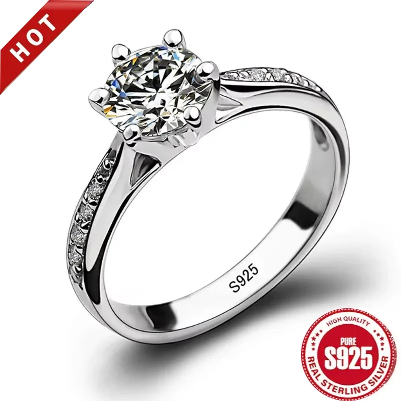 Luxury 925 Sterling Silver Classic Ring for Women Six claw jewelry simple 70ct diamond ring imitation diamond women's ring
Luxury 925 Sterling Silver Classic Ring for Women Six claw jewelry simple 70ct diamond ring imitation diamond women's ring